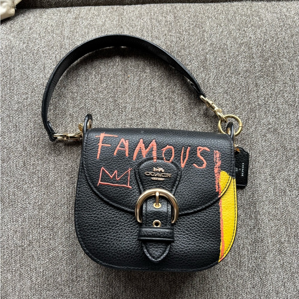 Coach x Basquiat Kleo small handbag - 2 straps in Black leather
